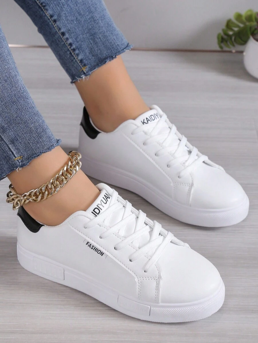 Fashionable Minimalist Versatile Casual Small White Shoes, Anti-Slip Soft Bottom Flat Sneakers For Teens
