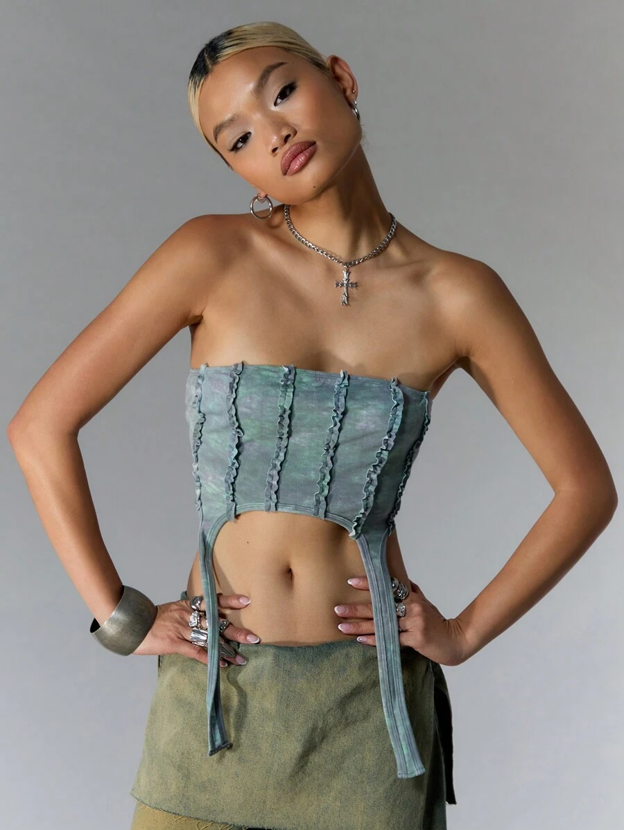 MUSERA Washed Curve Hem Crop Top Vacation Spring Summer Casual