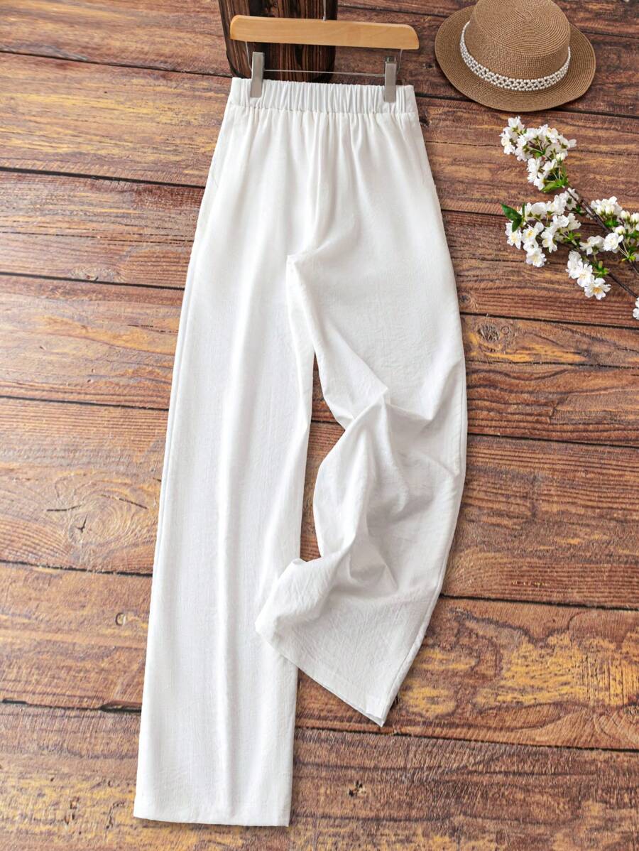 shein pantalones blancos mujer