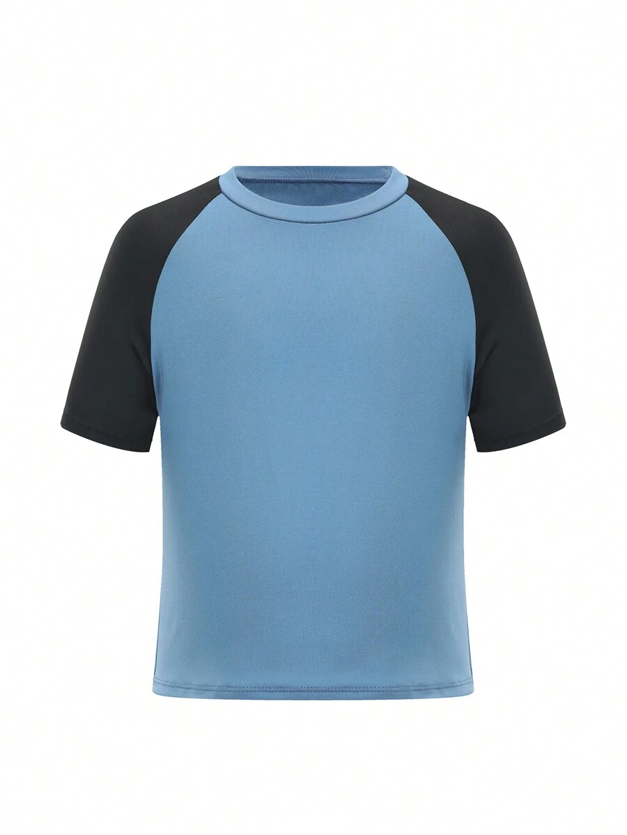 Young Boys' Two-Tone Short Sleeve Sports Top