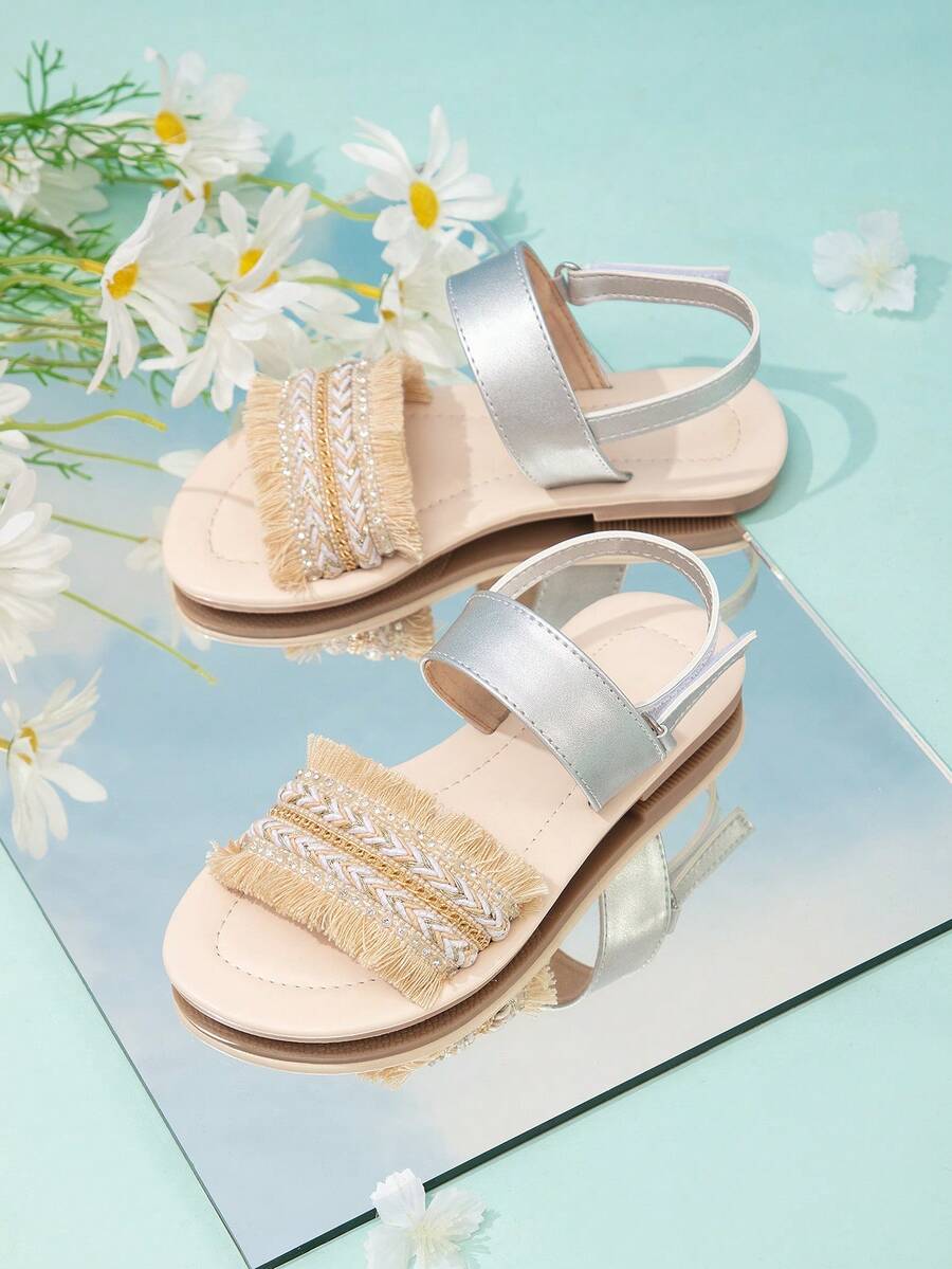 Sandales plates de plage style casual avec boucle pour filles, nouvelle arrivée d'été