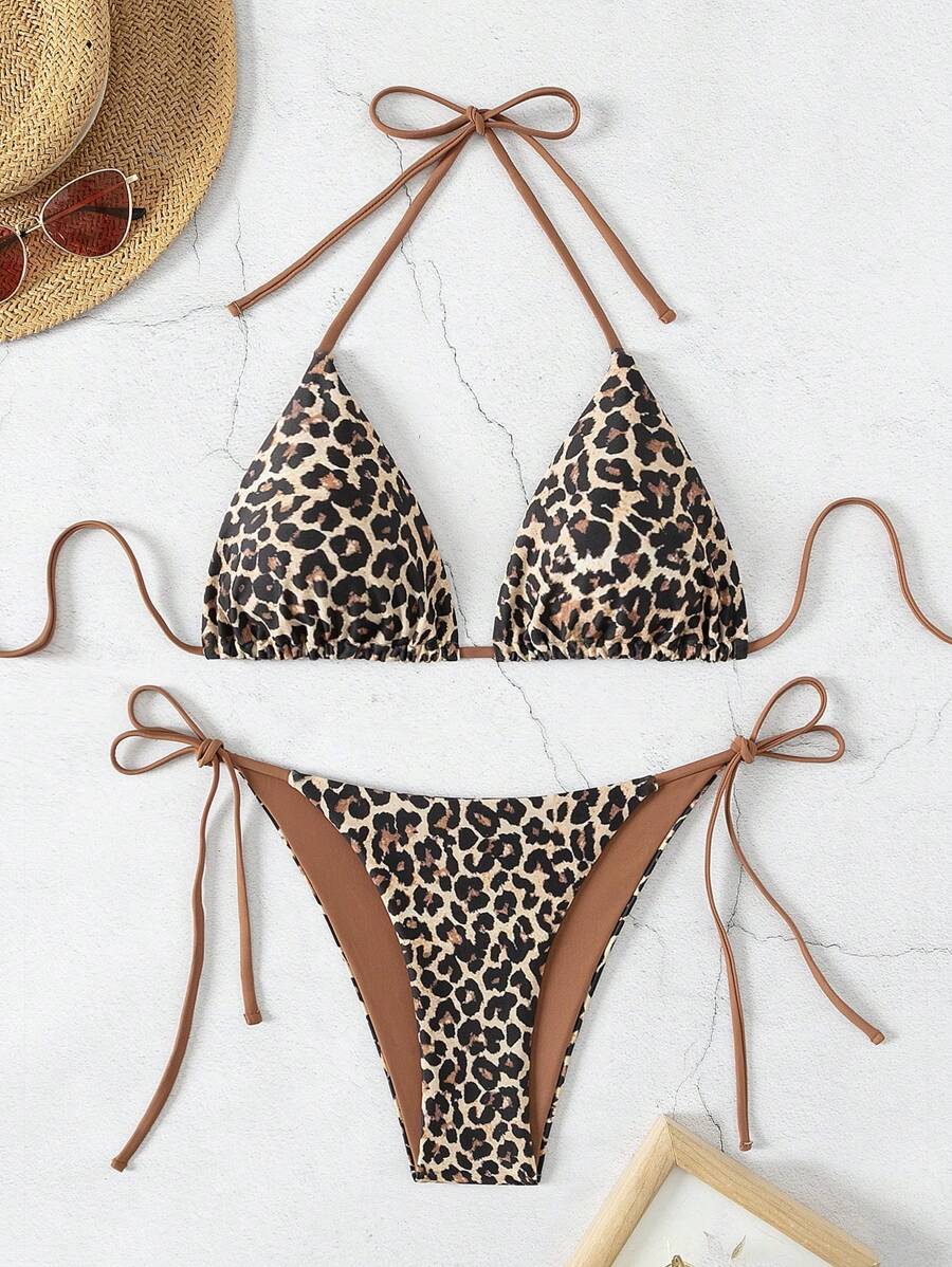 Swim Vcay Leopard Print Bikini Set, Summer Beach