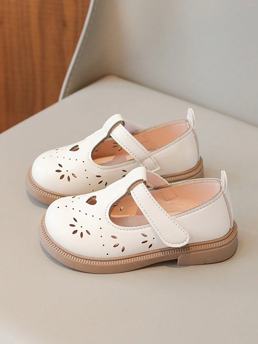 Infant Comfortable Round Toe Flat Shoes, Mary Jane Style With Magic Sticker For Baby Girls