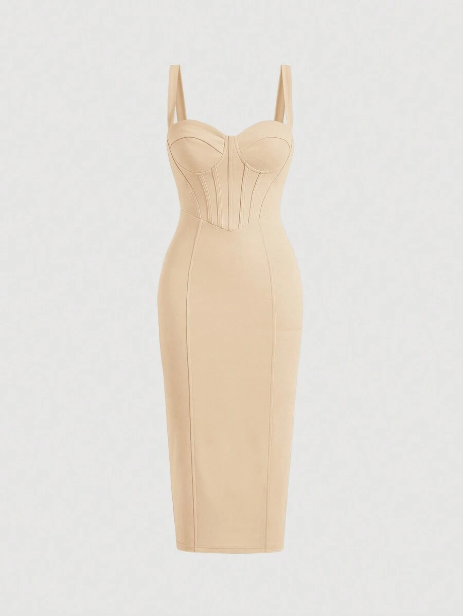 SHEIN Belle Women's Fashion Solid Color Spaghetti Strap Dress