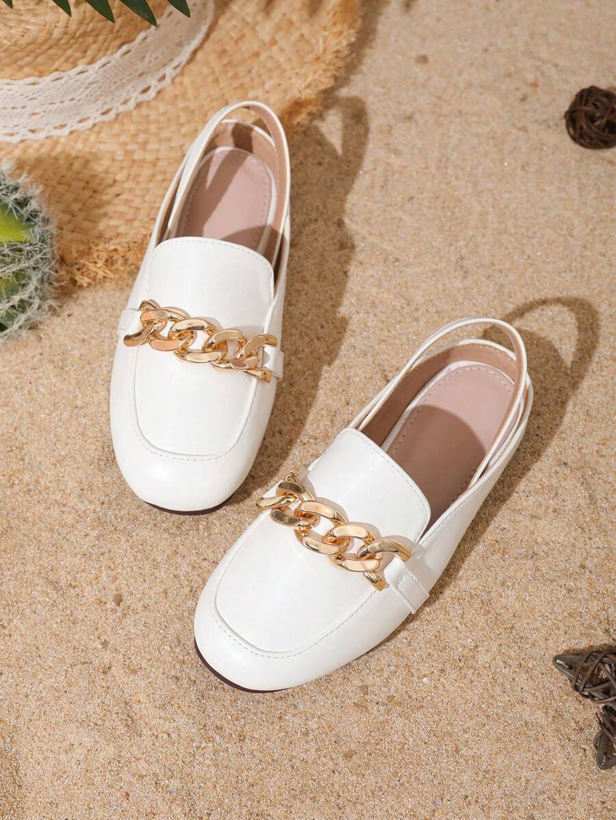 Zapatos planos de mujer con correa cruzada y hebilla de estilo versátil de moda