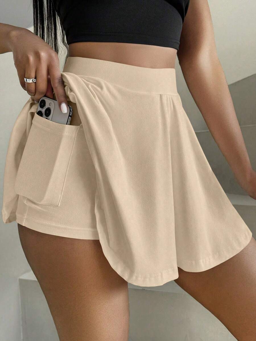 VaVaBold Jupe-culotte pour femmes, unie, adaptée aux sports, au yoga