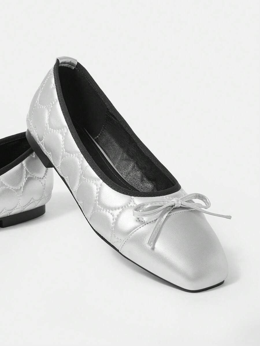 Woman Shoes Solid Color Flat Shoes With Bow Decoration For Spring And Summer