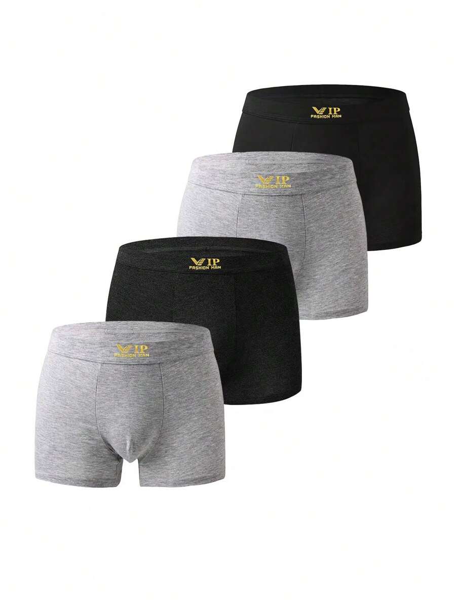 Shein Underwear&Sleepwear Basics Ropa Interior Simple Y Lisa Para Hombres (4 Piezas/conjunto)
