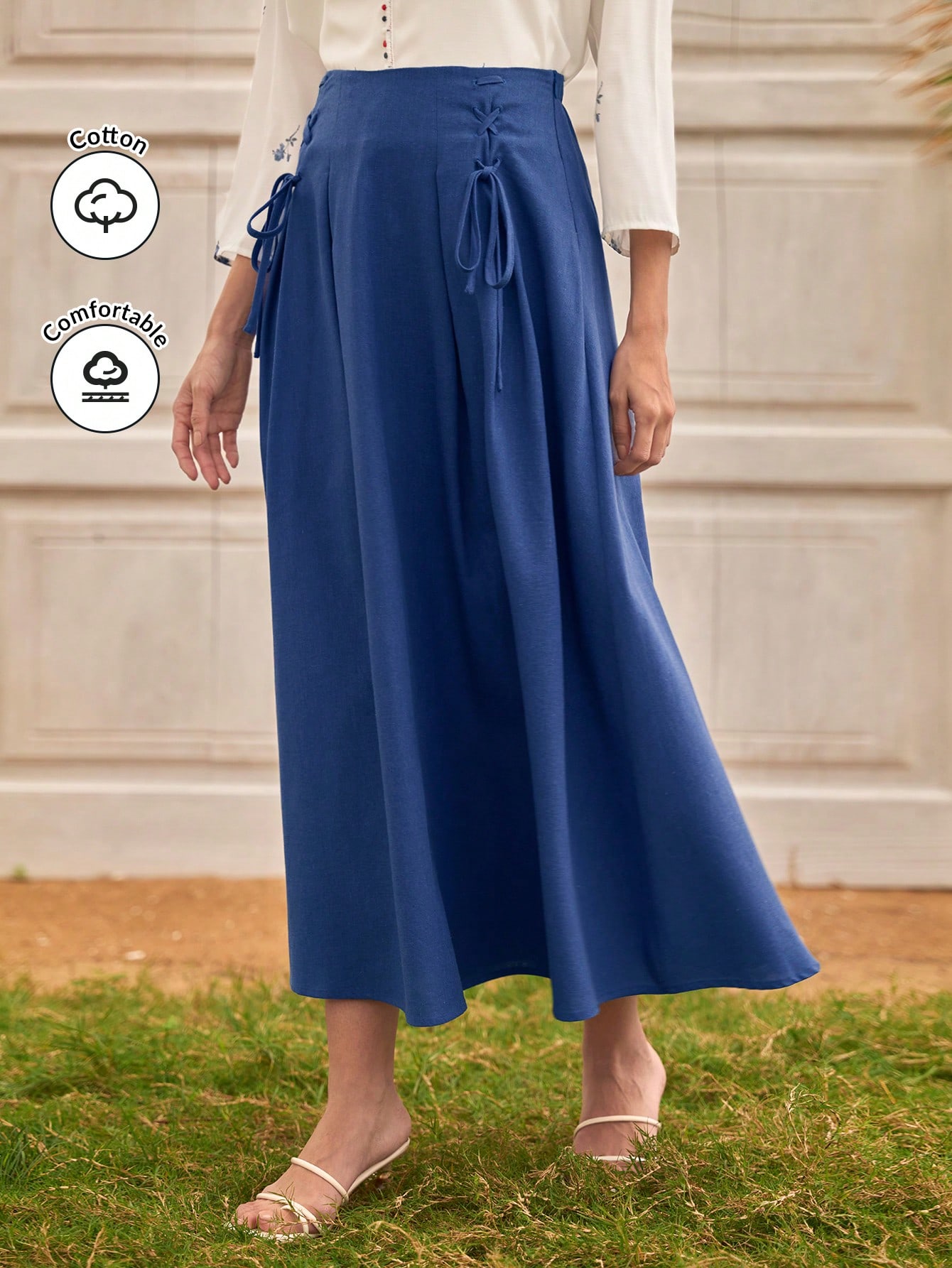 エマ様♡専用 Solid Color Cross Back Loose Fit Skirt｜EMMACLOTH