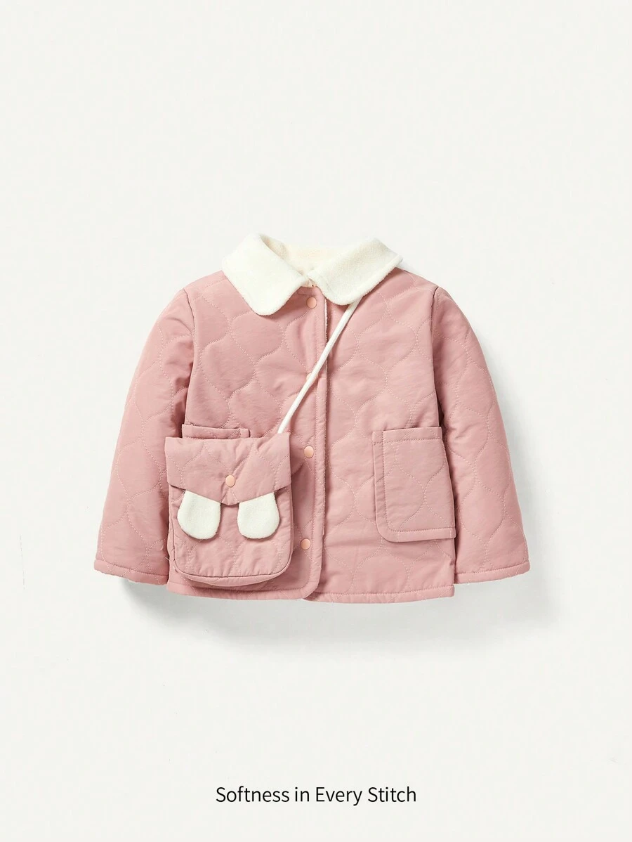 Baby Girl Dual Pocket Coat With Bag