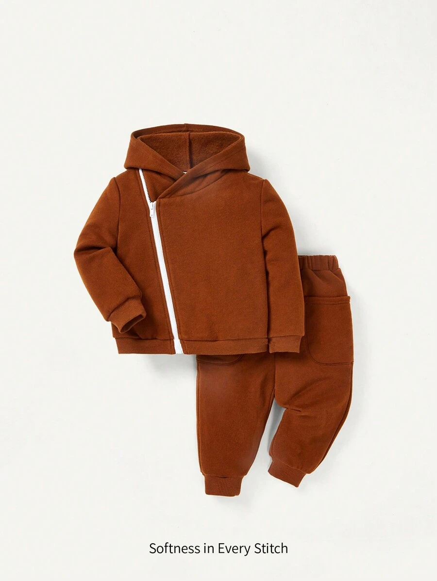 Cozy Pixies Baby Boy Zip Up Hoodie & Sweatpants