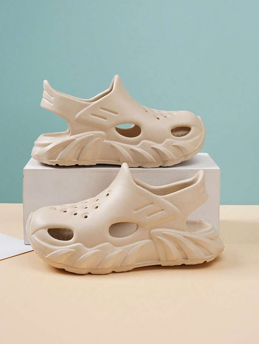 Unisex Freizeit rutschfeste Lochschuhe für Kinder, khaki Farbe für Jungen
