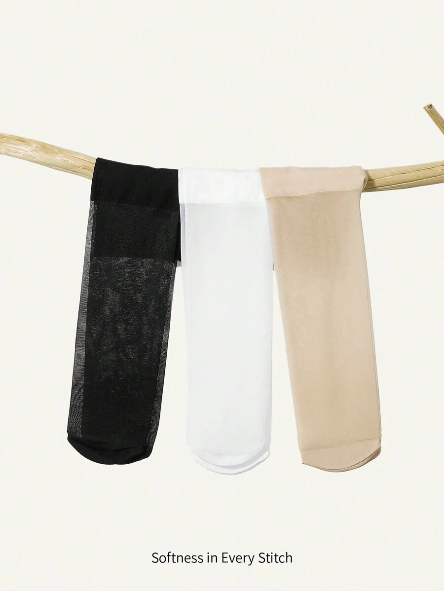 Cozy Pixies 3pcs/Pack Infants' Simple Three-Color Thin Pantyhose For Summer Wear