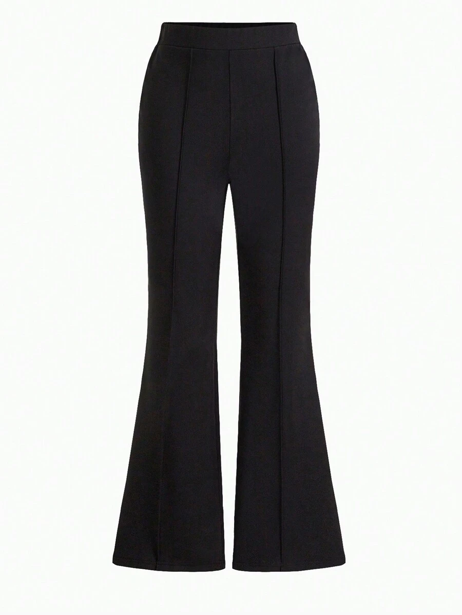 RosyDaze Women's Solid Color Simple & Slim Fit Flared Pants