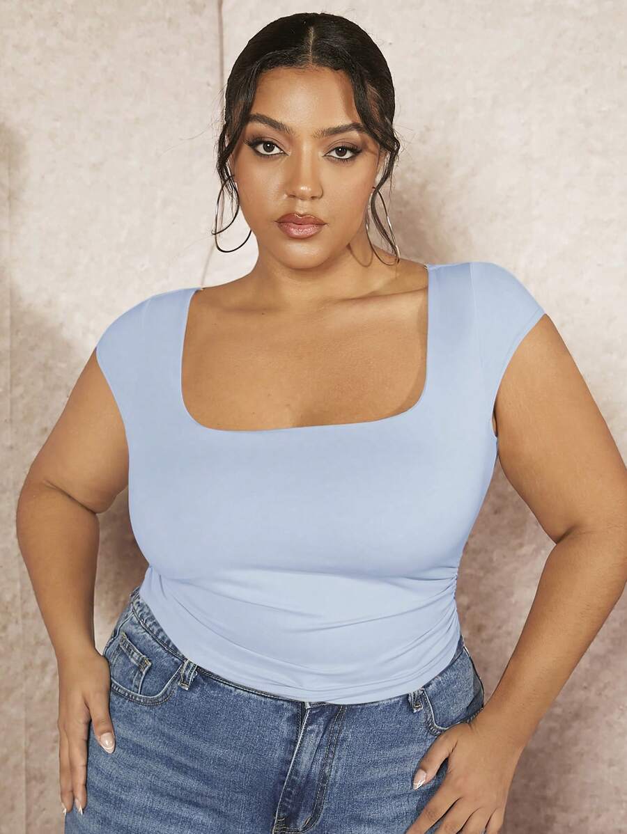 SHEIN BAE Plus Size Przerwa wiosenna Tanie ubrania Letnie koszule damskie Letnie topy