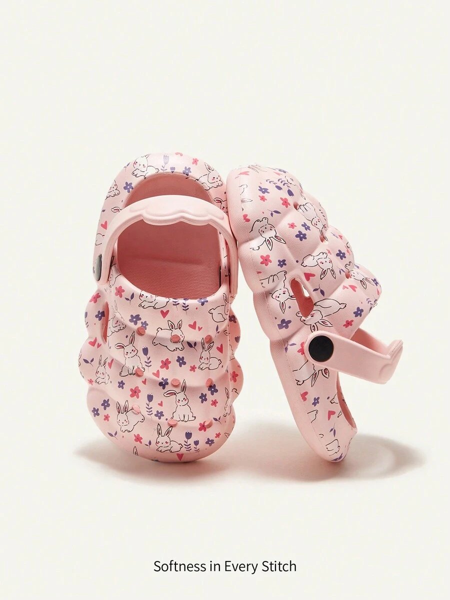 Cozy Pixies 1 Par Zapatos De Cuna Para Bebé Con Estampado De Conejo De Dibujos Animados Y Divertidos Para Niñas, Zapatillas Adorables, Zapatos De Jardín, Para Uso Casual Diario En Todas Las Estaciones