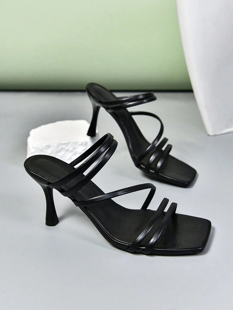 Women\ High-Heeled Sandals, Black High-Heeled Sandals, Fashionable And Versatile Open-Toed, Sexy High-Heeled Sandals For Women To Wear Outdoors
