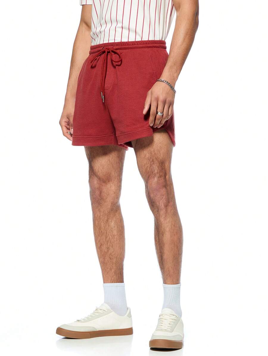 Forever 21 Men's Scuba Runner Shorts In Burgundy