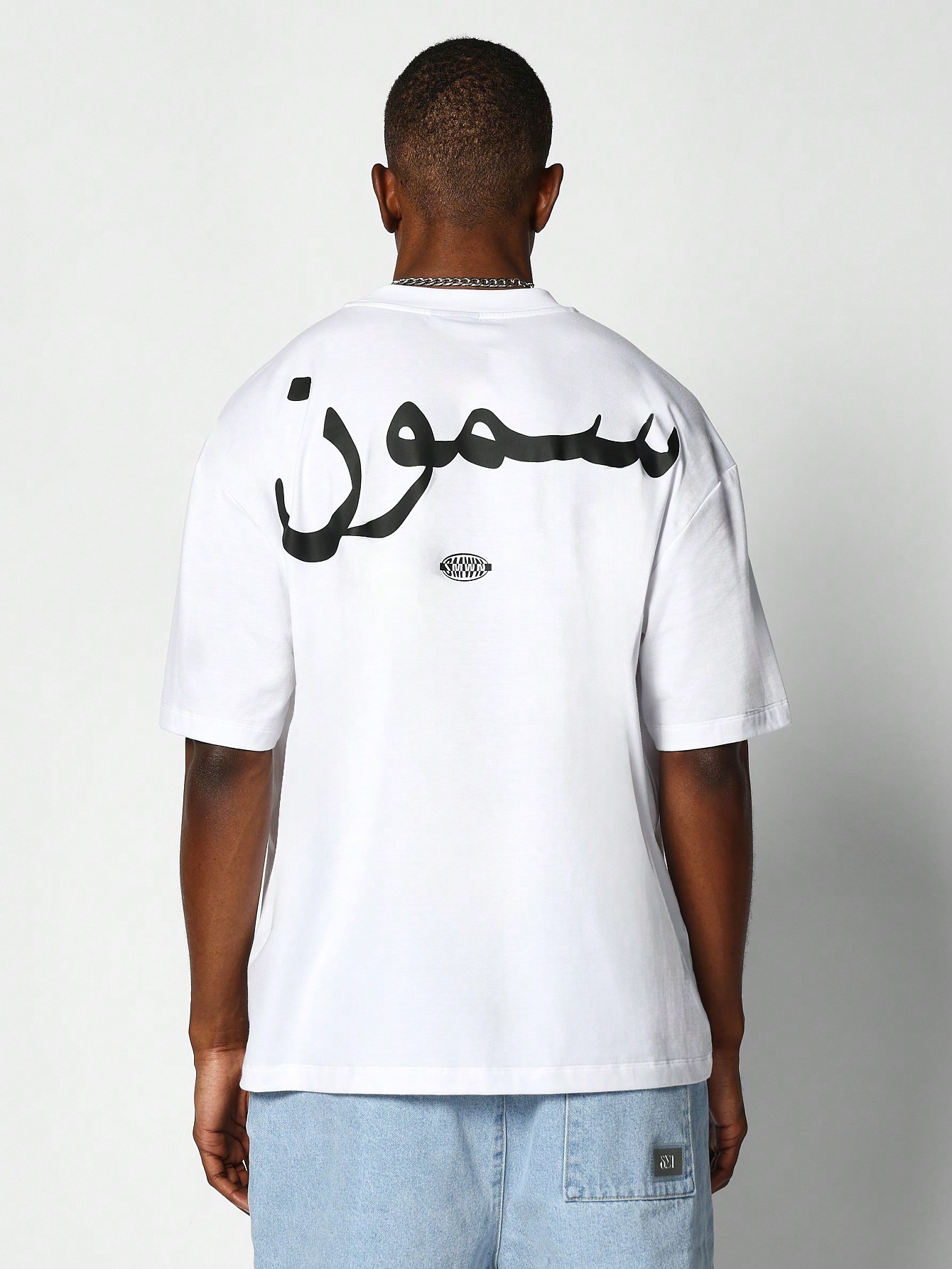 関税込★WOOALONG★Cursive lettering cotton over fit T-shirt Amazon.com: Letter L Cursive Script Monogram White Black