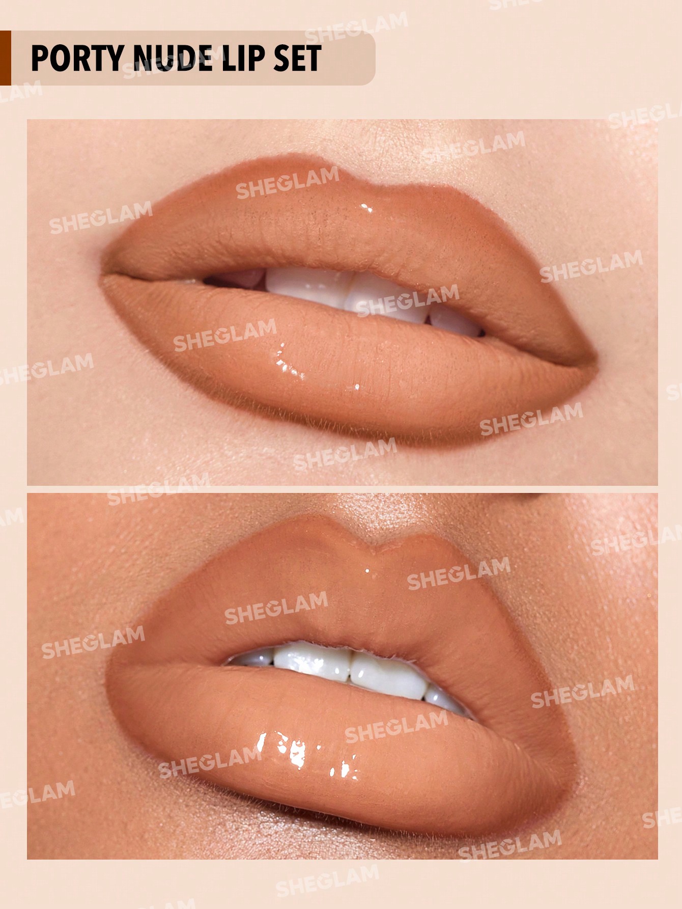 Soft 90's Glam Lip Liner And Lip Duo Set-Pouty Nude