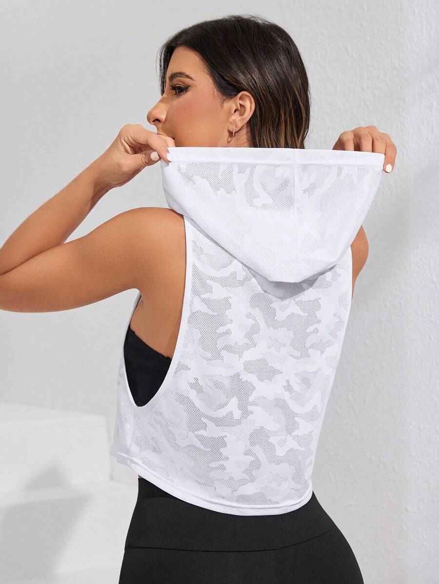 SHEIN Sport Studio Débardeur court de sport coupe-vent imprimé animal