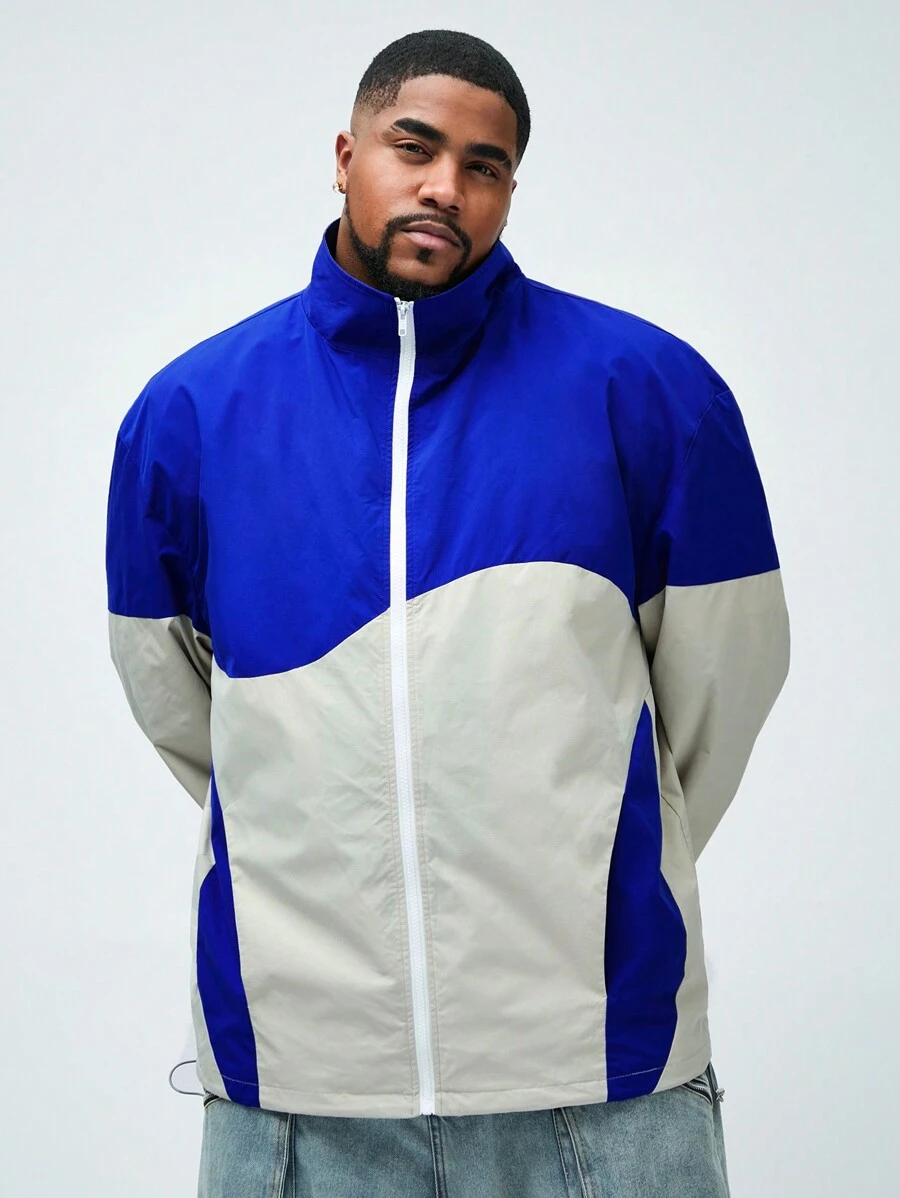 Manfinity VCAY Chaquetón holgado tejido de ocio de talla grande para hombre
