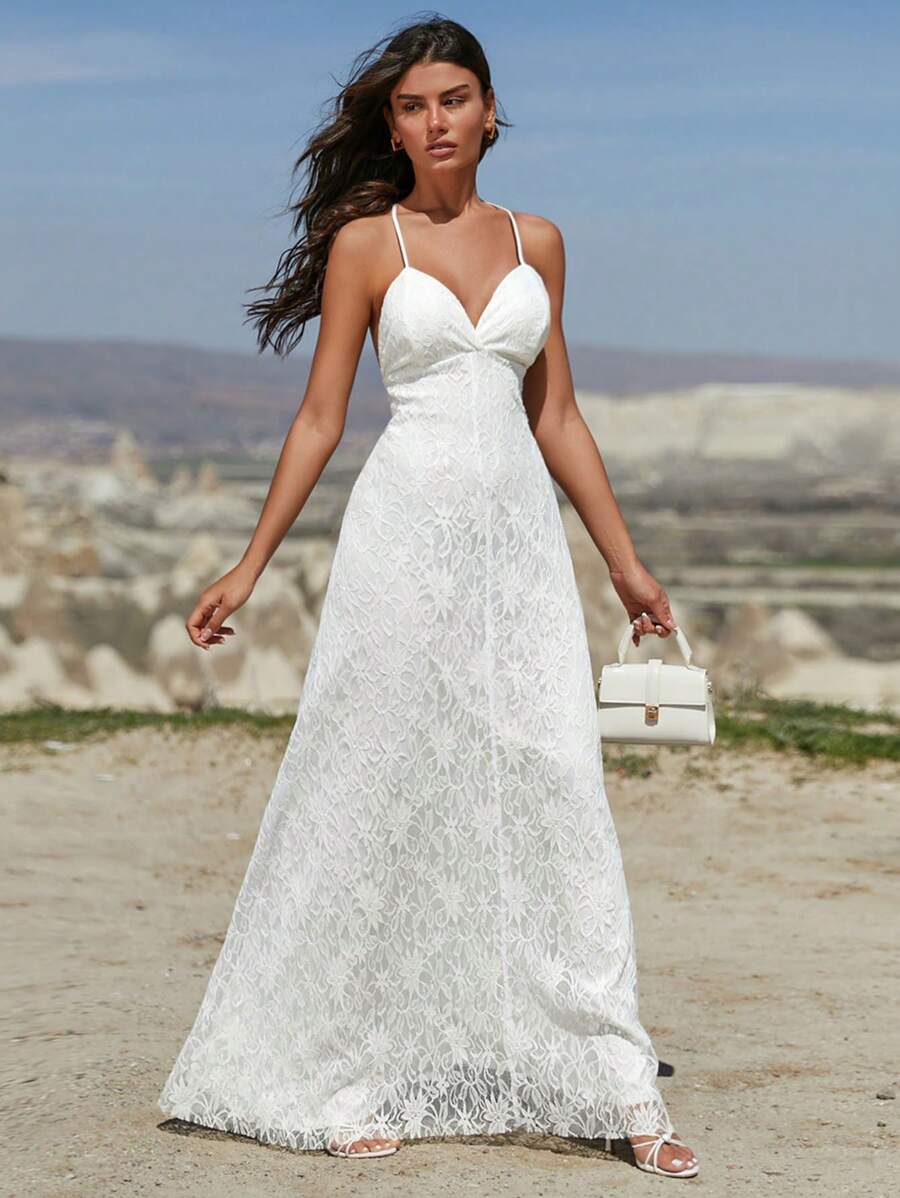 RueChic Robe longue romantique en dentelle