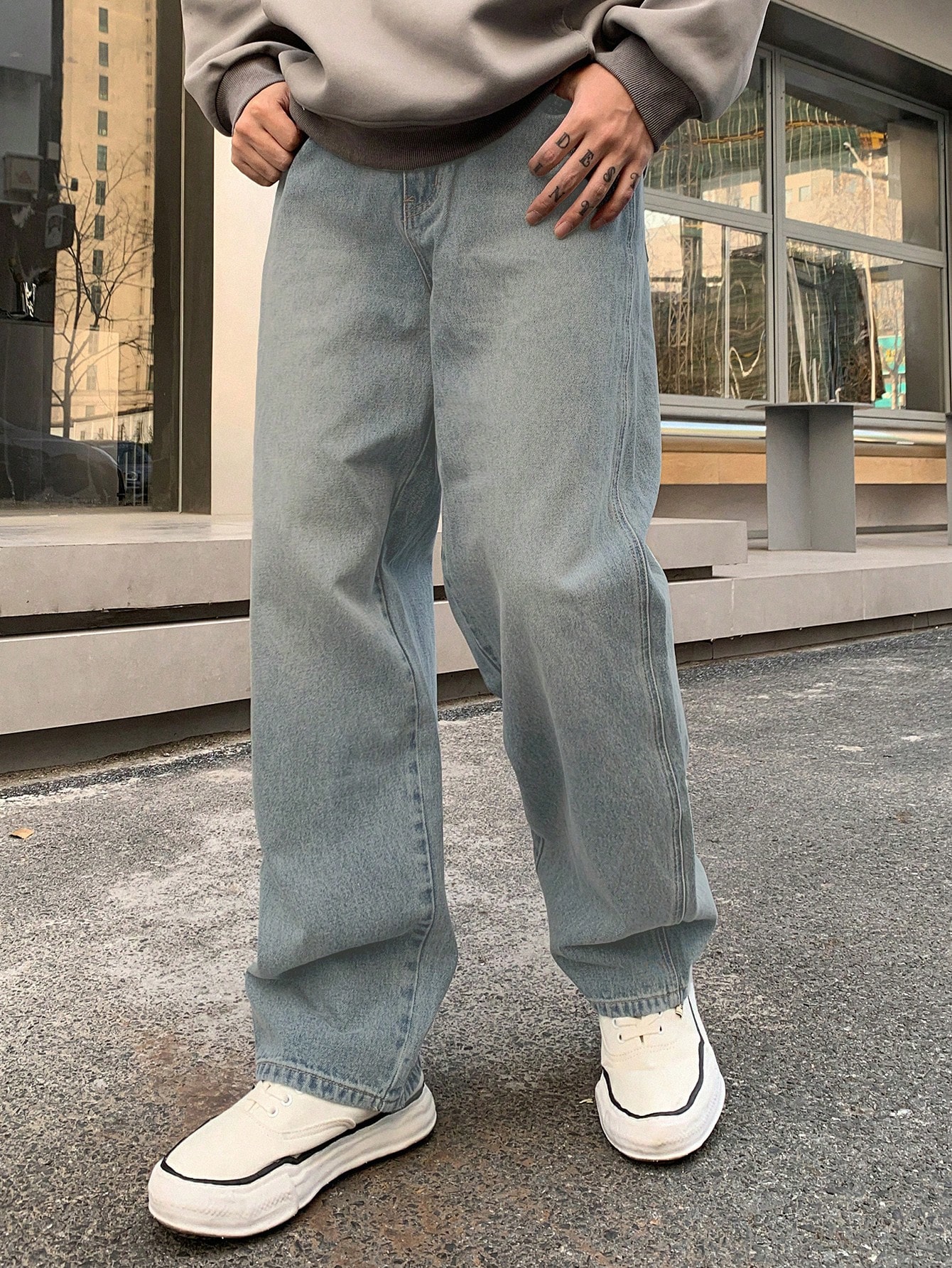 Men's Streetwear Straight & Loose Fit Jeans｜DAZY