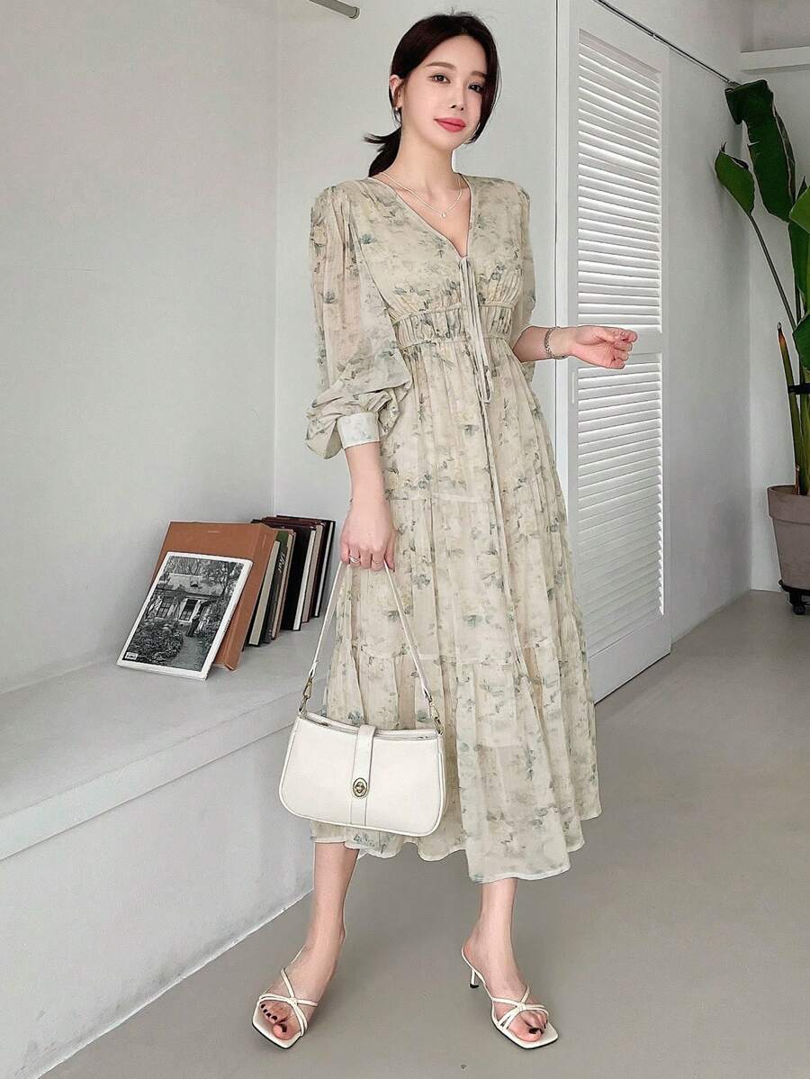 VgguDoe Strickjacke Damen Lang - Elegante Grobstrickjacke Mit Laternenärmeln Für Herbst 2025