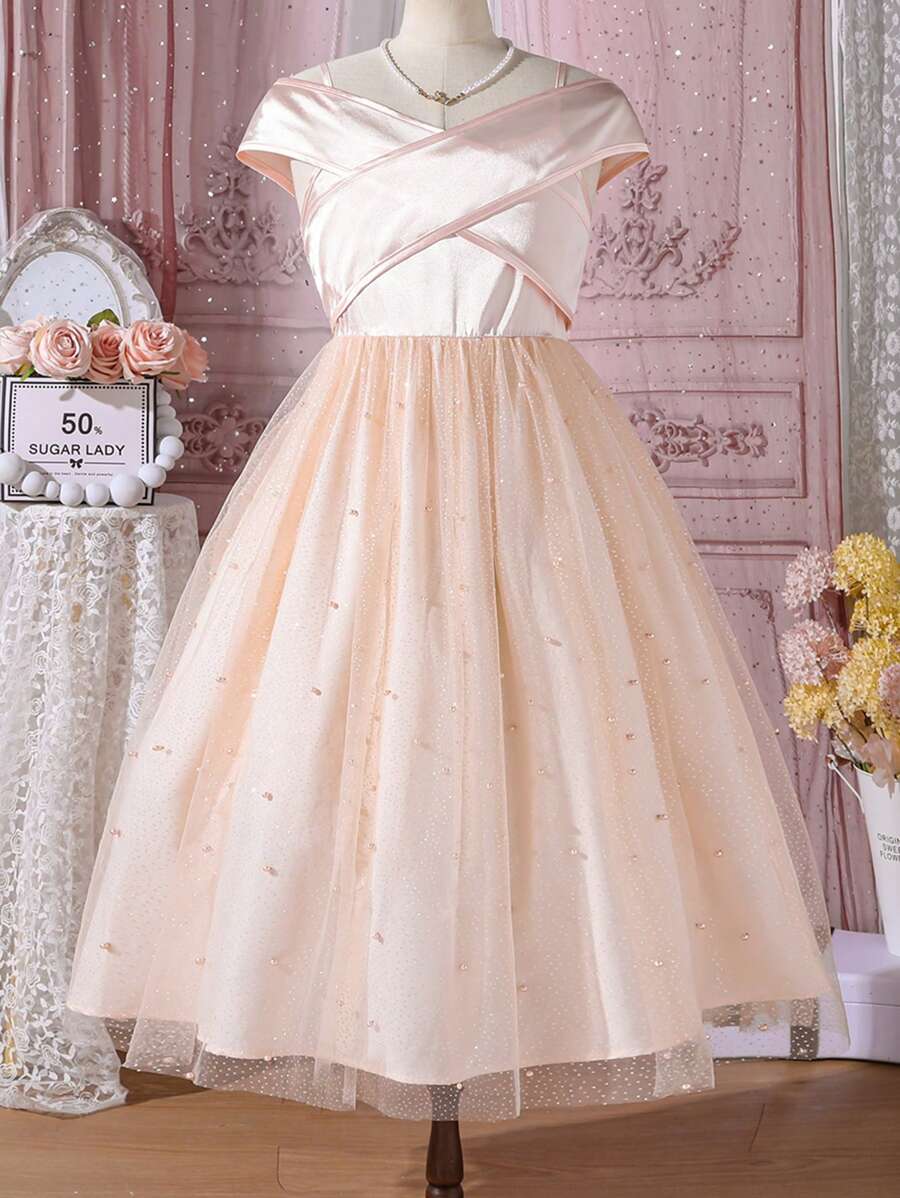 SHEIN Vestido Casual de Malha para Menina Pré-Adolescente