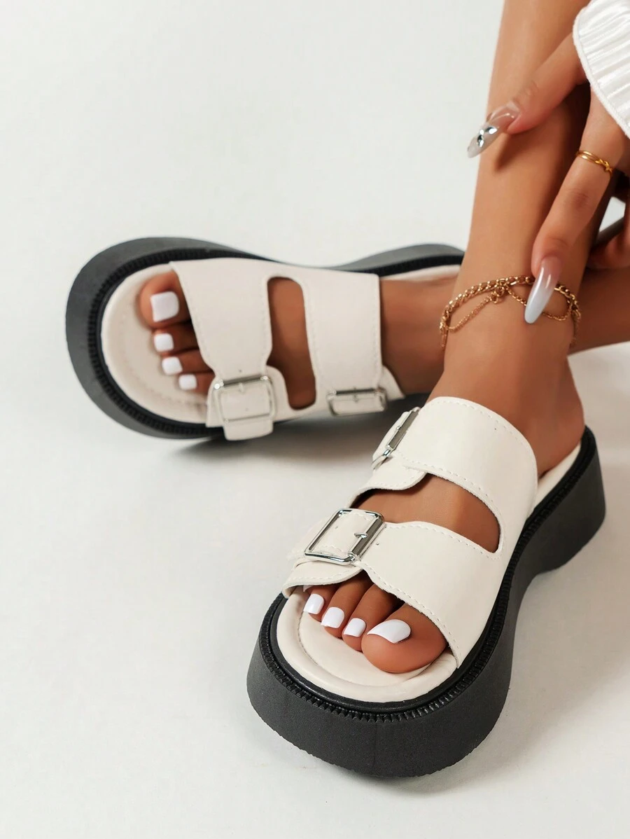 Women's Summer Platform Sandals Open Toe Soft Bottom Wedge Thick Sole Slippers