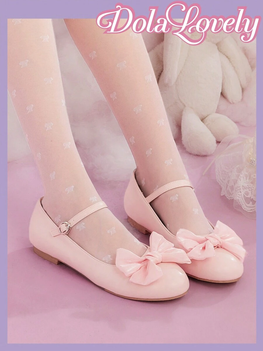 Dola Lovely Zapatos planos y cómodos con diseño de lazo en color rosa, estilo veraniego para damas y niñas. Oferta de verano, Halloween, Navidad, otoño