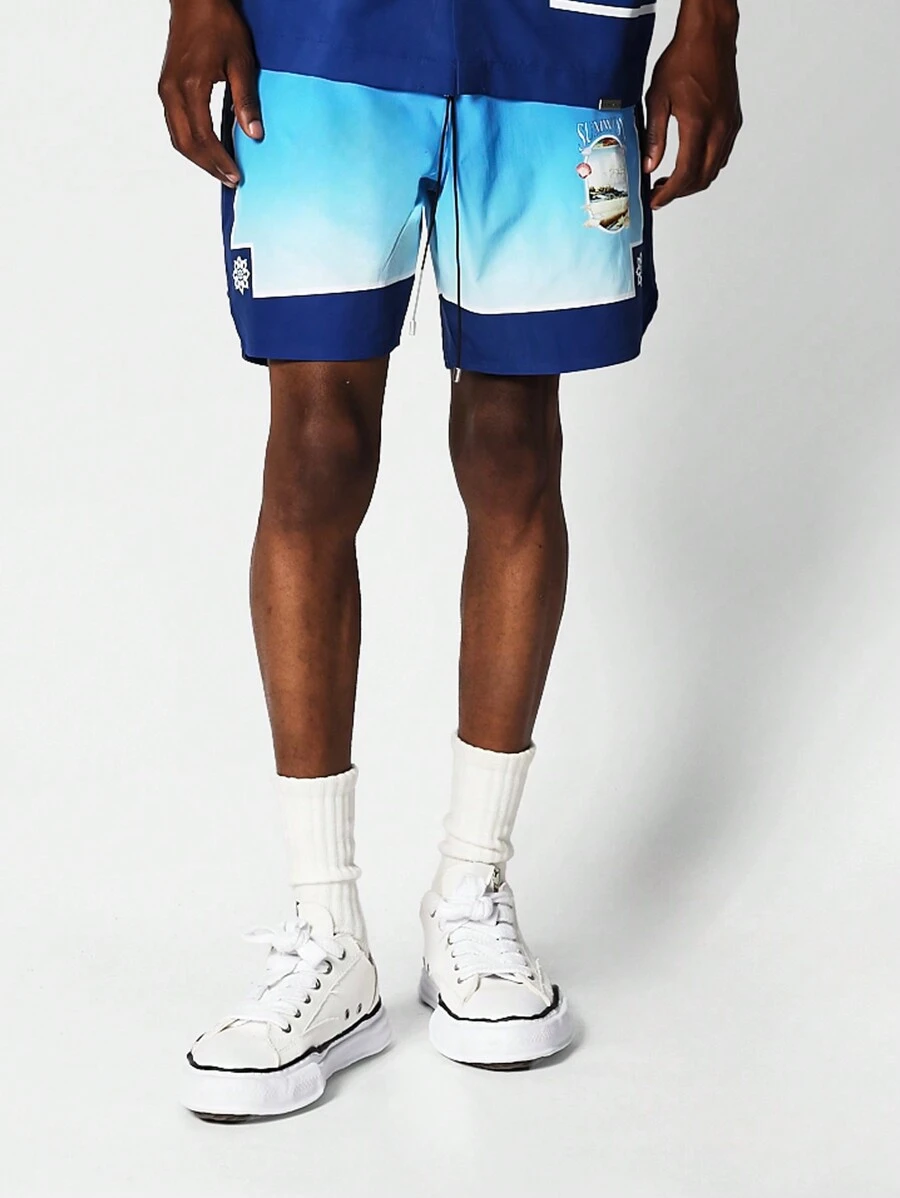 SUMWON Nylon Short With All Over Print
