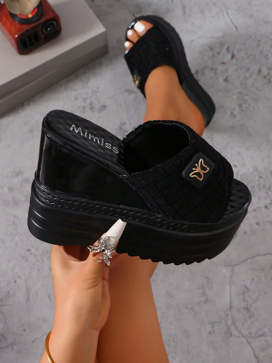 1 Pair Women's High Platform Wedge Sandals, Comfortable Thick Sole Front High Rear High Design, Waterproof, Versatile For Any Occasion Like Dates, Parties, Formal Events, Match Well With Dresses And Pants