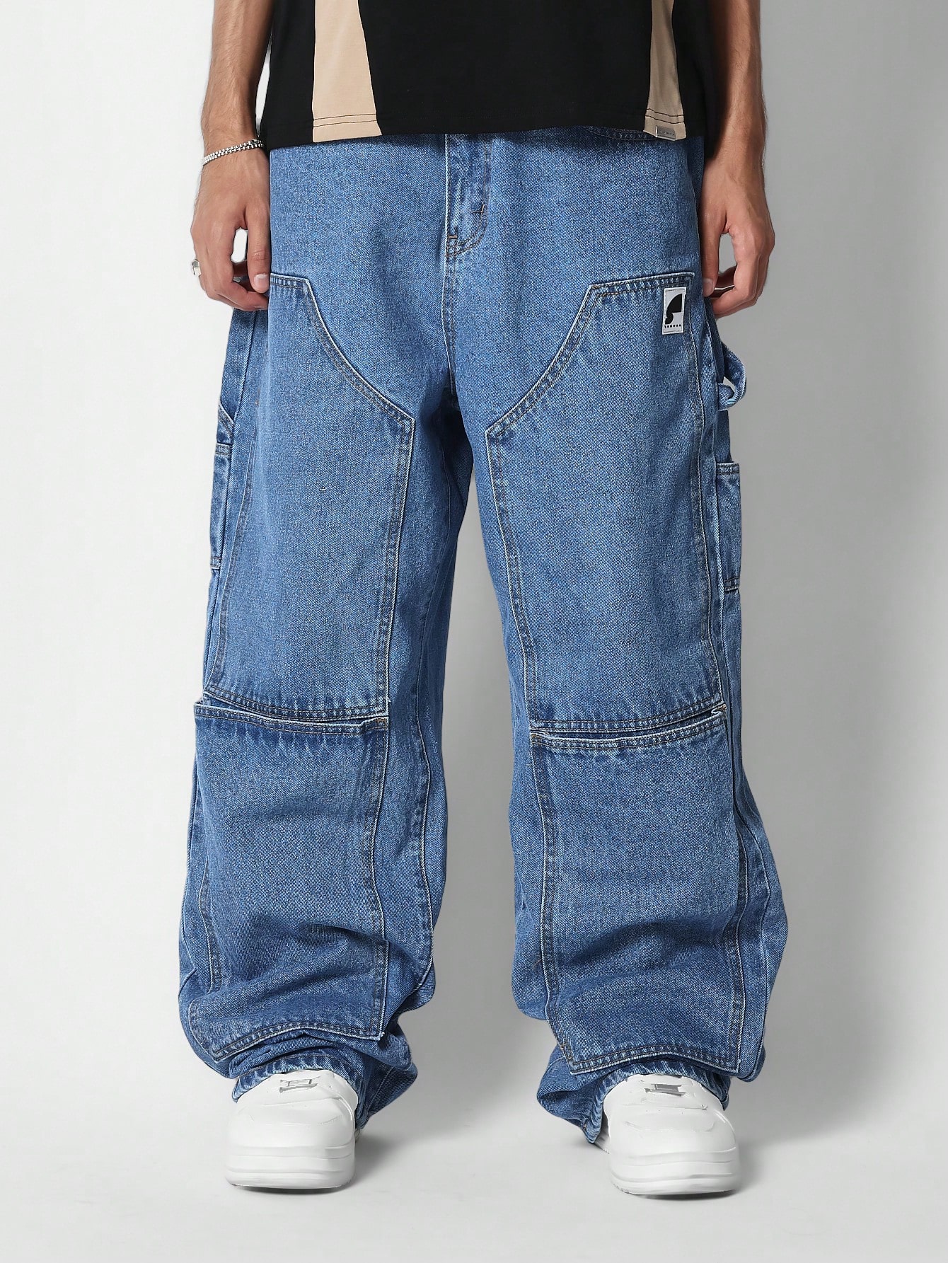 Loose Fit Baggy Carpenter Detail Jeans｜Sumwon