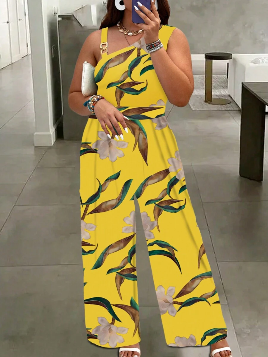 Maweii Eenvoudige damesjumpsuit met bloemenprint voor dagelijks gebruik
