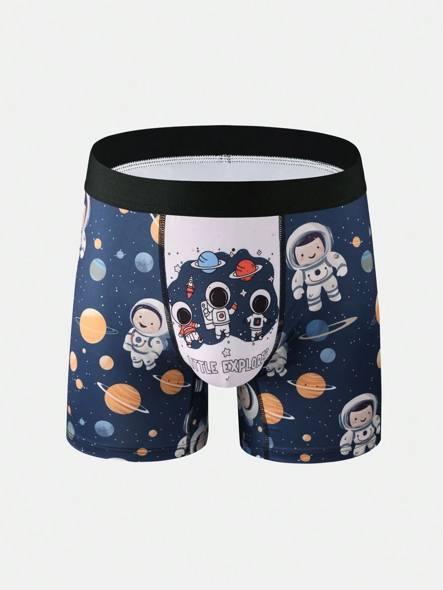 Modische Herren Boxershorts mit Astronauten Motiv, niedlich und witzig
