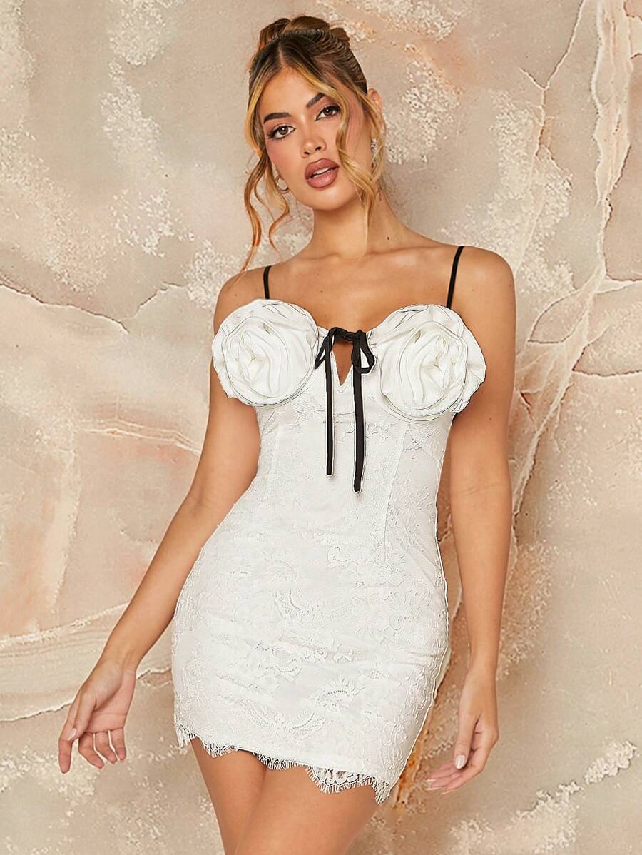 Hauture Women's Summer Sleeveless Spaghetti Strap Colorblock Knotted Dress
