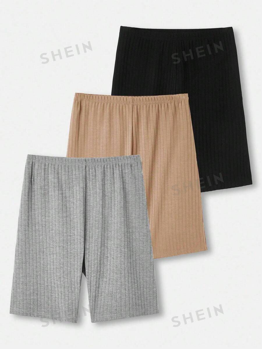 SHEIN LUNE Pantalones cortos básicos informales para mujer de unicolor para uso diario