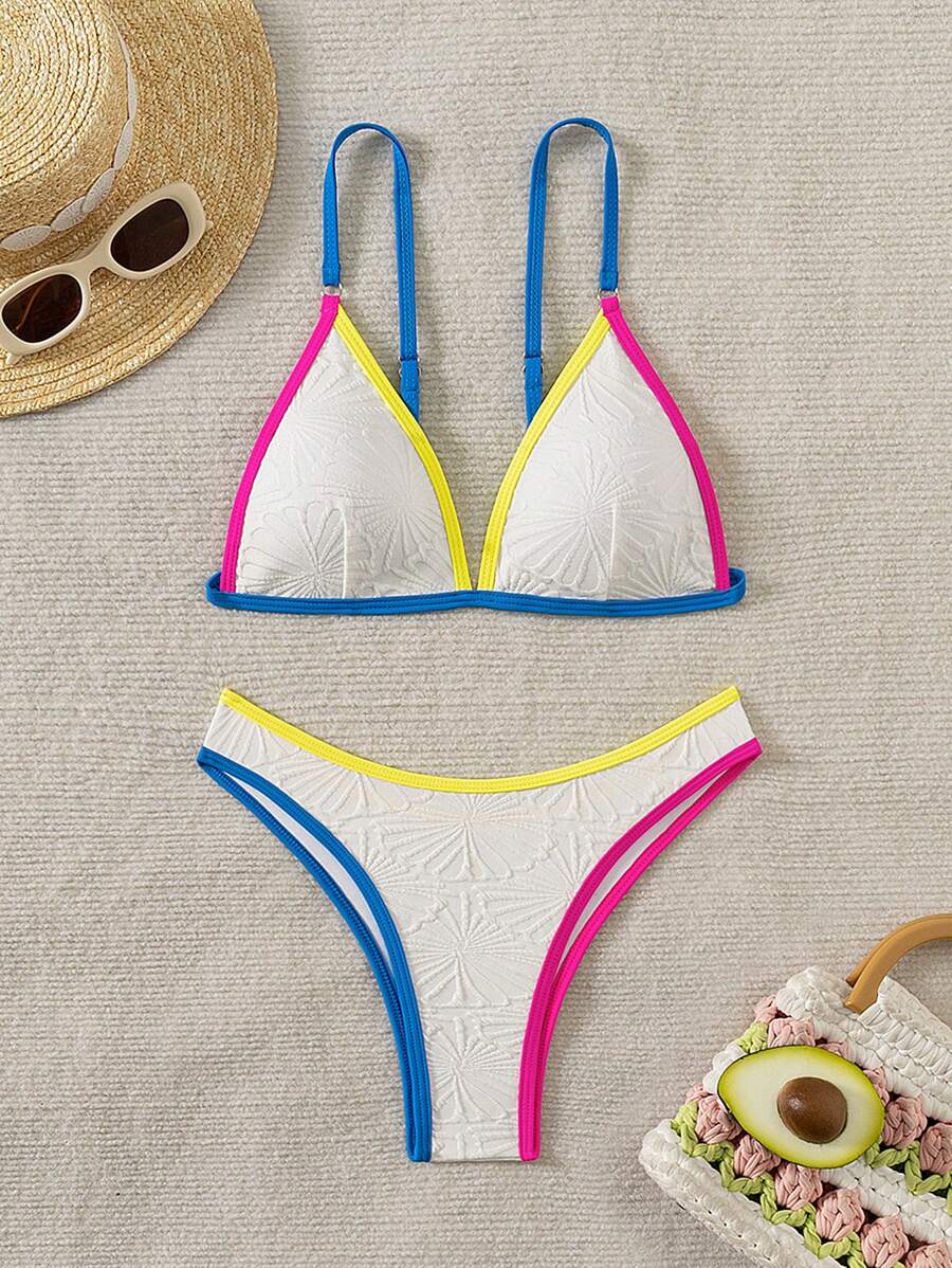 SHEIN Swim Women's Holiday Fringed Sexy Bikini Set Summer