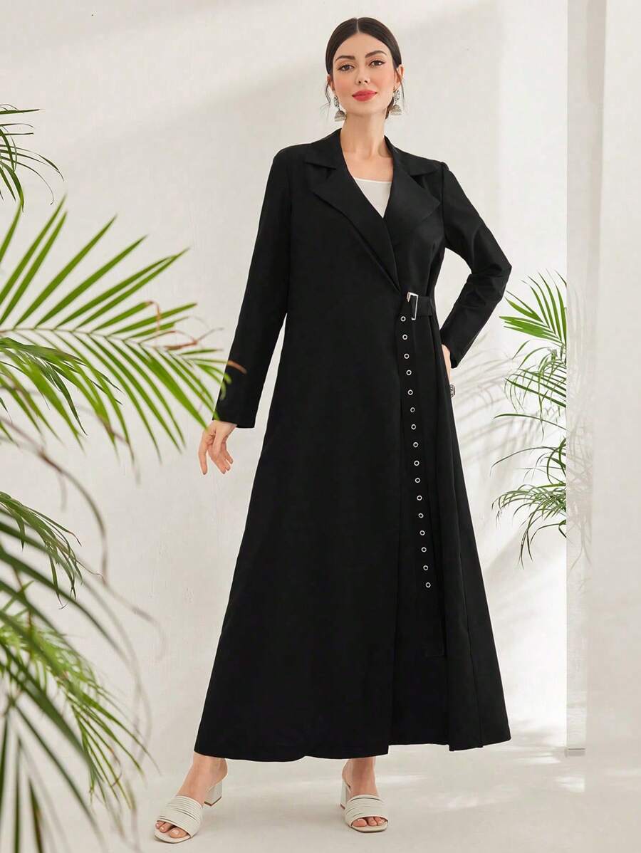 Al Najma Elegant And Fashionable Abaya With Flat Neckline, Wrapped And Long Sleeves