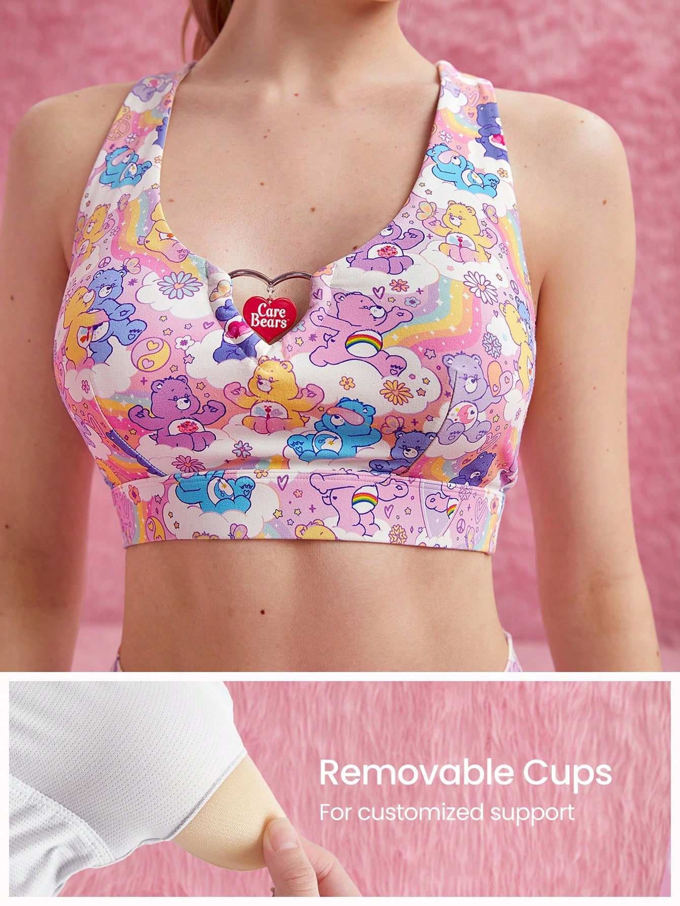GLOWMODE X Care Bears™ FeatherFit™ Strappy Sports Bra With