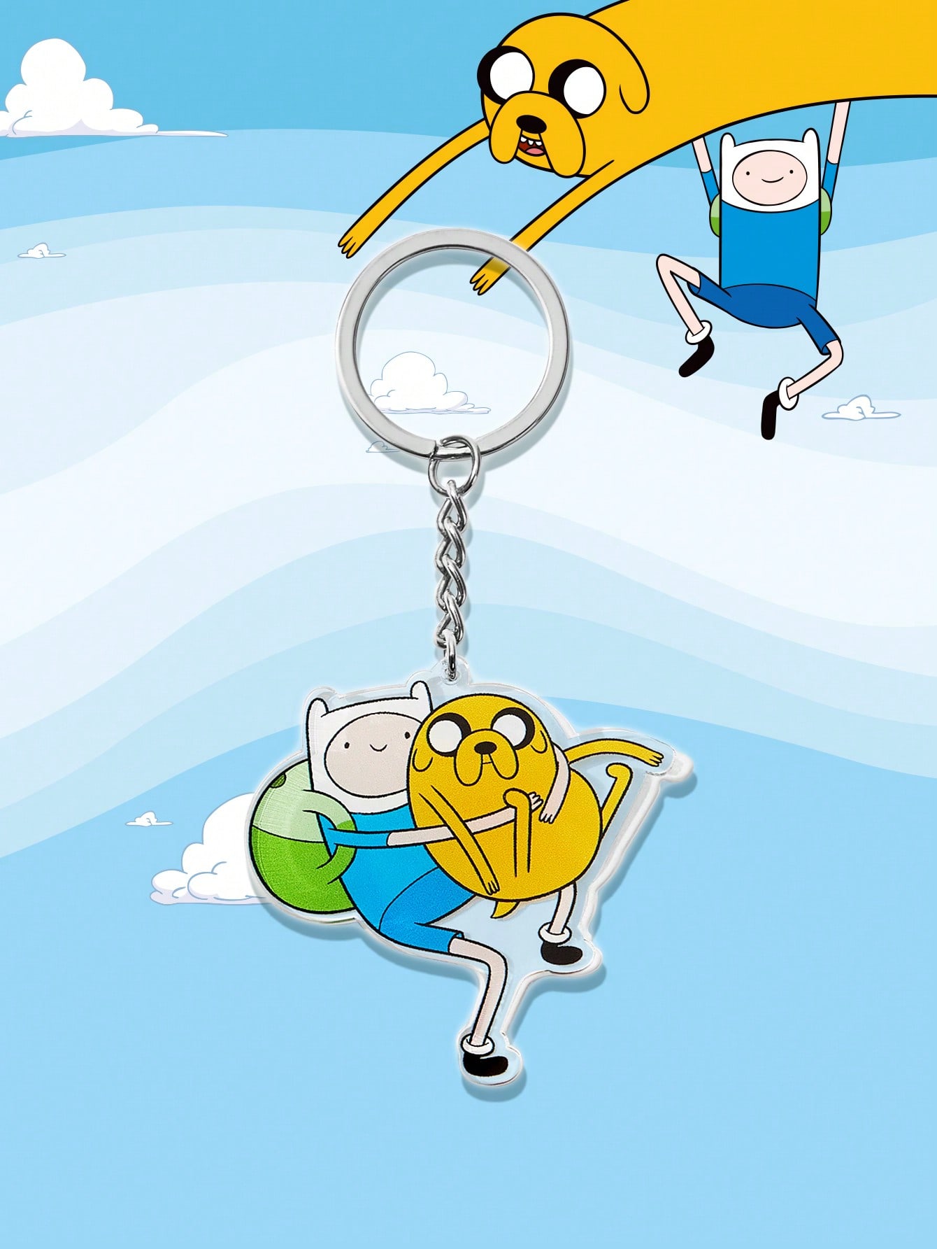 ADVENTURE TIME X SHEIN Portachiavi o pendente per borsetta a forma di motivo a cartone animato in acrilico, idea regalo