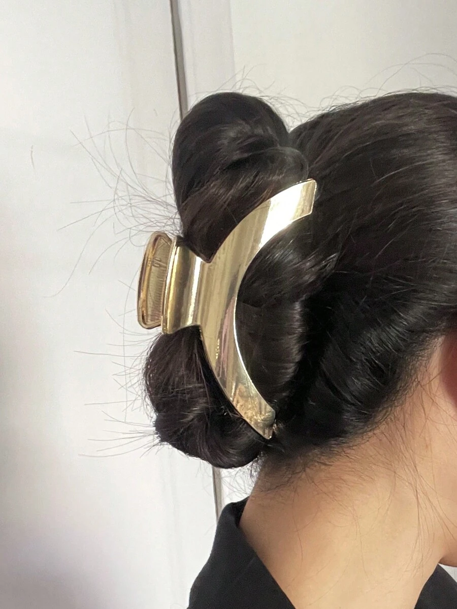DAZY 1pc Creative Fashionable Metal Crescent Hair Claw For Women
