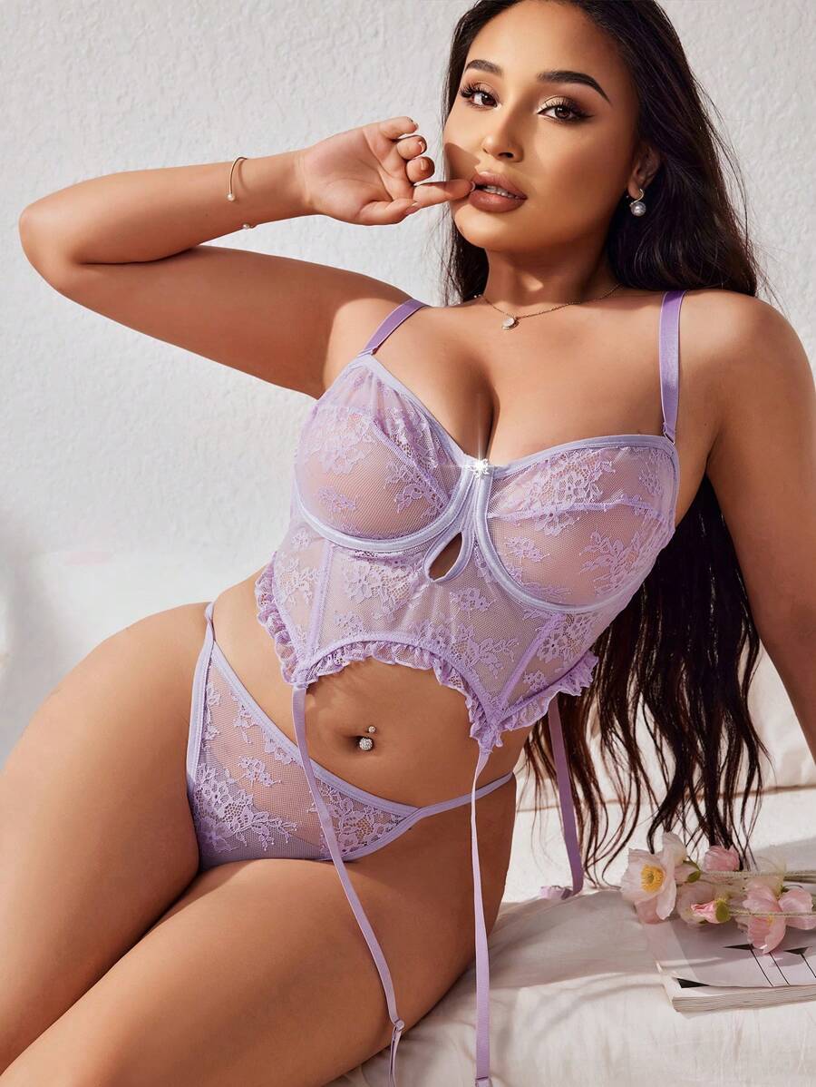 Plus Size Women's Solid Color Simple Daily Sexy Underwear