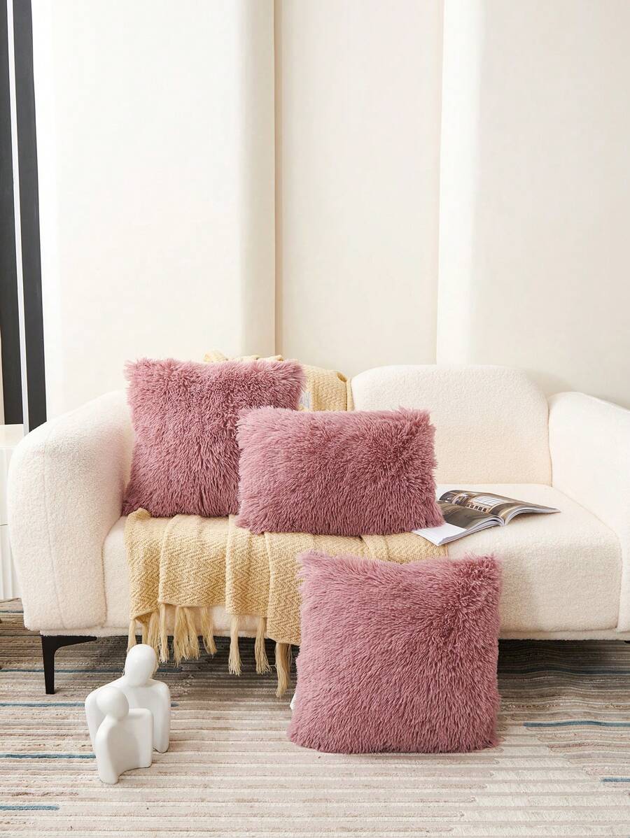 1 Stück kuschelige Plüsch-Kissenbezug ohne Füllstoff, moderner Flanellettte dekorativer Wurf-Kissenbezug mit Reißverschluss für Zuhause, Sofa, Wohnzimmer