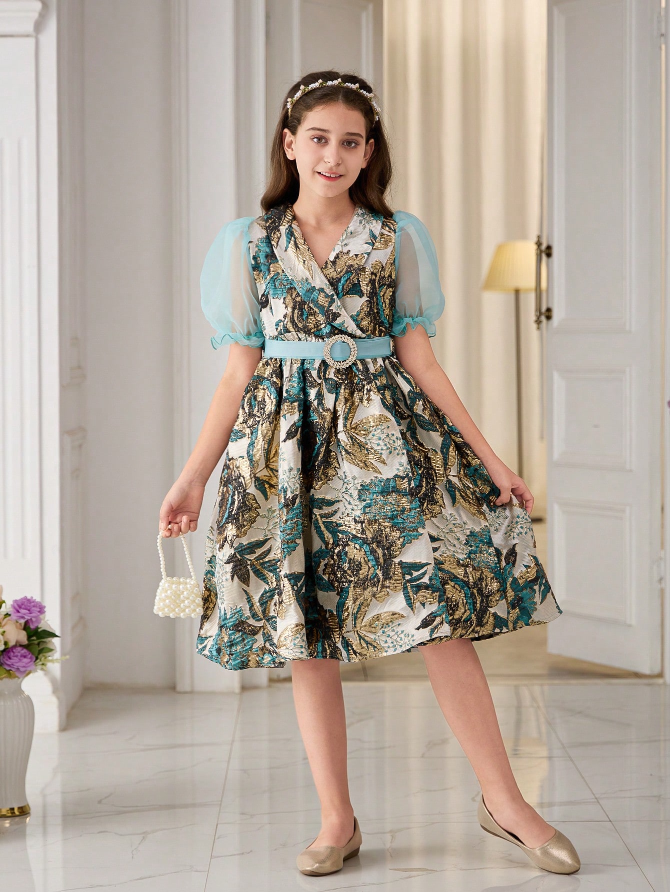 ルミニョン Lumignon Bijou grid ribbon dress S lumignon Bijou grid ribbon dress S ルミニョン Lumignon