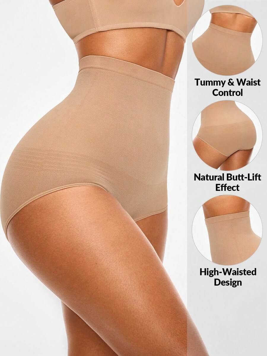 SHEIN Shape Dreieckiger Shapewear Höschen für Damen mit hohem Bund Einfarbig