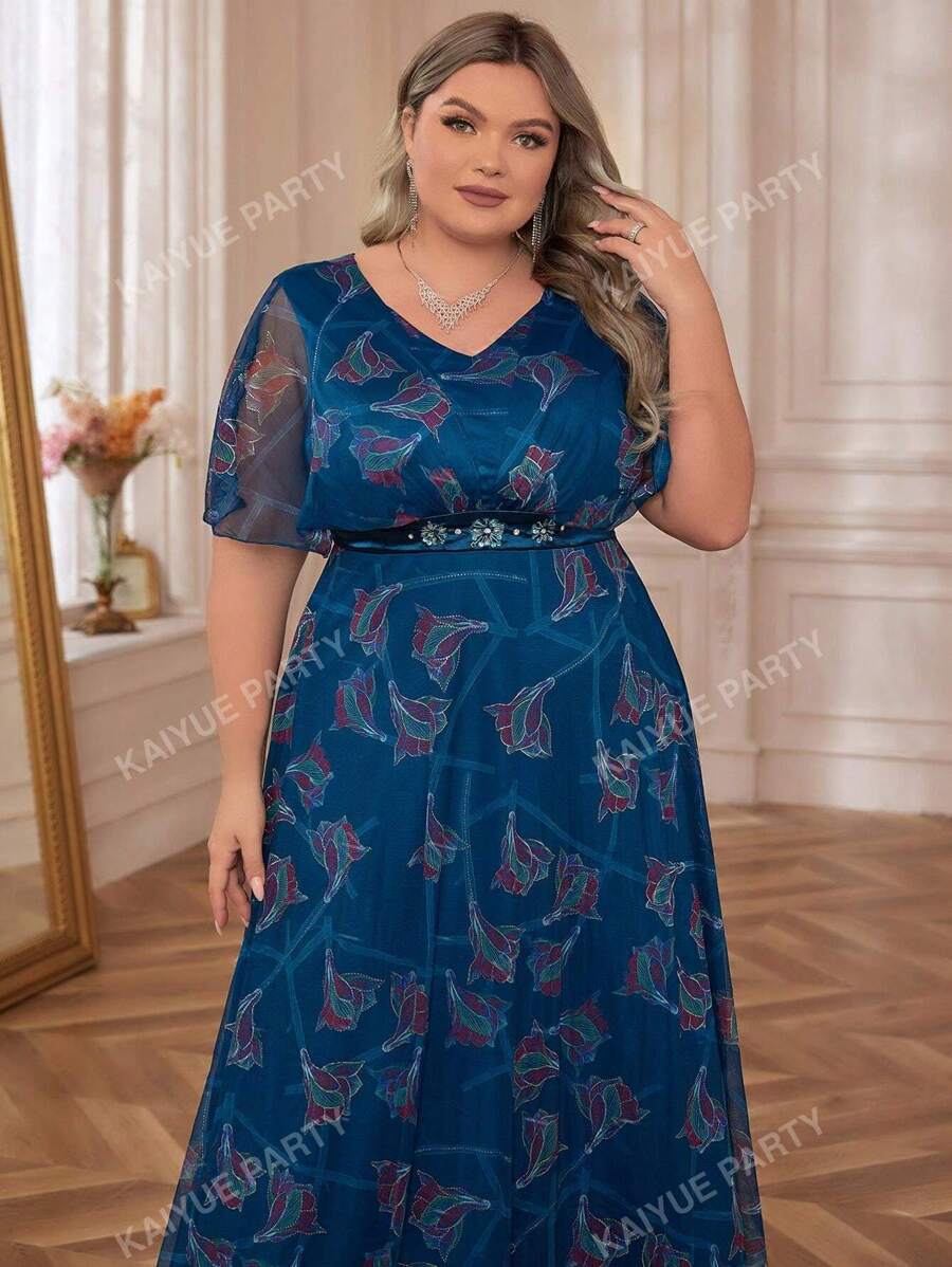 Vestido de noche formal de talla grande para fiestas, bodas y eventos