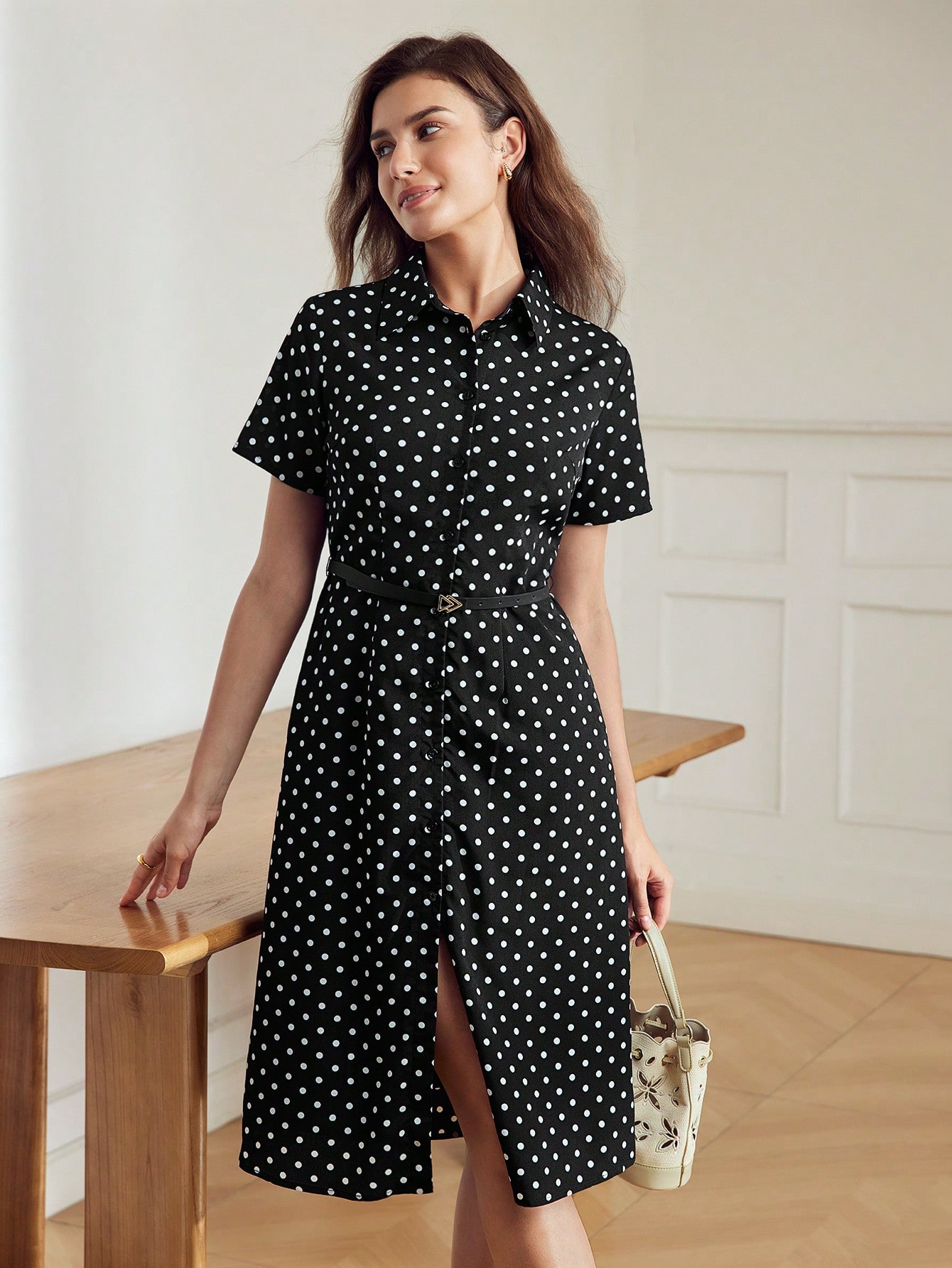 スーツ・フォーマル・ドレス ANDRESD flocky dot dress S 17168844106b14ad1f934eabc3993b